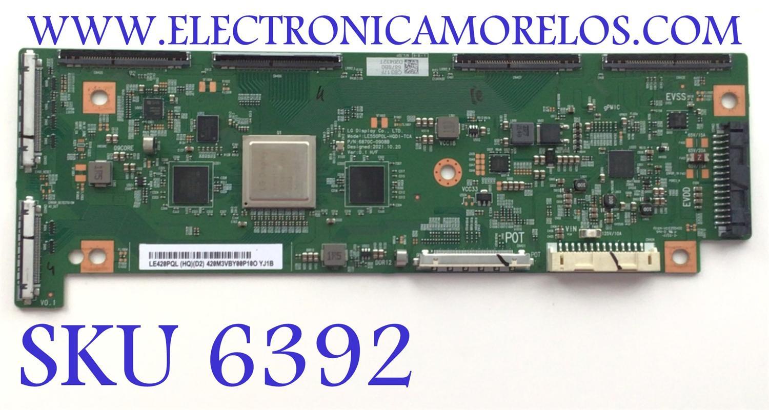 T-CON PARA TV LG OLED EVO / NUMERO DE PARTE 6878B / 6871L-6878B / 6870C-0908B / LE550PQL-HQD1-TCA / LE420PQL (HQ)(D2) / PANEL AC420AQL CQA1_RS / MODELO OLED42C2AUA.DUSQLJR / OLED42CPUA.DUSQLJR